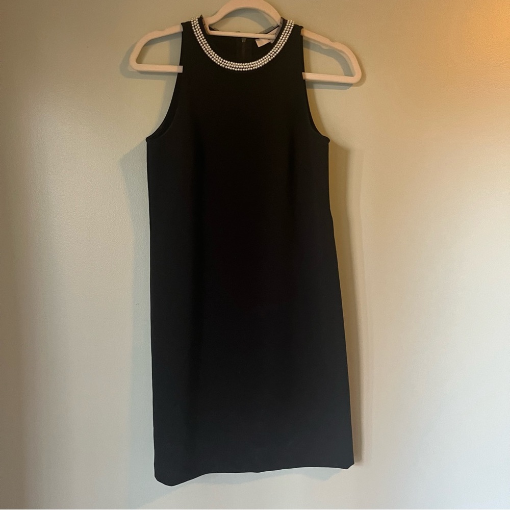 Black dress with pearl accent